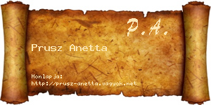 Prusz Anetta névjegykártya